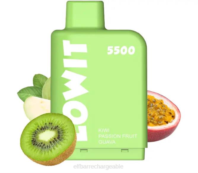 RLF6B139 ELFBAR Pod prérempli Lowit 5500 bouffées 2%nic - ELFBAR recharge kiwi fruit de la passion goyave