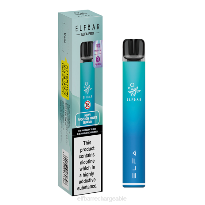 RLF6B305 ELFBAR kit pod elfa pro - rechargeable - ELF BAR rechargeable amazon dosette préremplie aurora blue + kiwi fruit de la passion