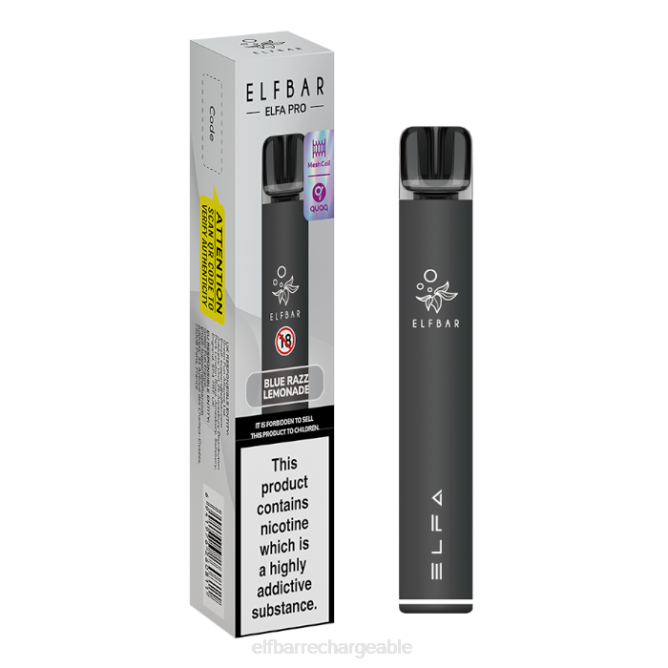 RLF6B307 ELFBAR kit pod elfa pro - rechargeable - ELFBAR bc5000 France dosette préremplie de limonade razz noire + bleue