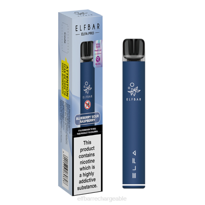 RLF6B308 ELFBAR kit pod elfa pro - rechargeable - ELFBAR recharge dosette préremplie bleu marine + myrtille acidulée