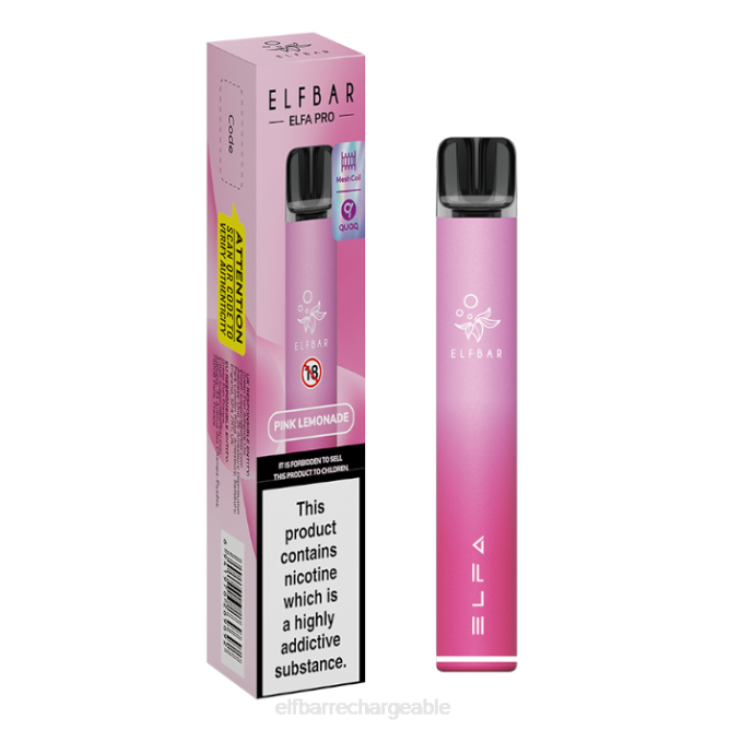 RLF6B311 ELFBAR kit pod elfa pro - rechargeable - ELF BAR elfa France dosette préremplie rose + limonade rose