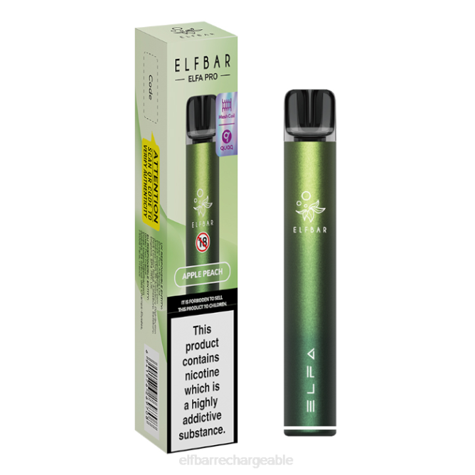 RLF6B312 ELFBAR kit pod elfa pro - rechargeable - ELFBAR prix France dosette préremplie vert aurore + pomme pêche