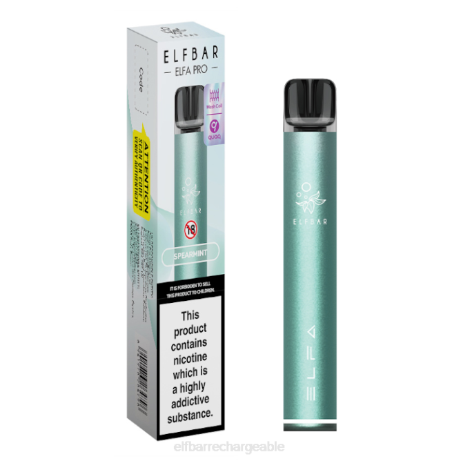 RLF6B316 ELFBAR kit pod elfa pro - rechargeable - ELFBAR France dosette préremplie twilight cyan + menthe verte