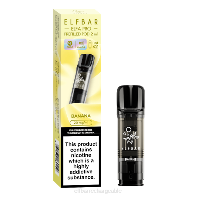 RLF6B317 ELFBAR gousses préremplies elfa pro - 20 mg - 2pk - ELF BAR rechargeable sans nicotine banane