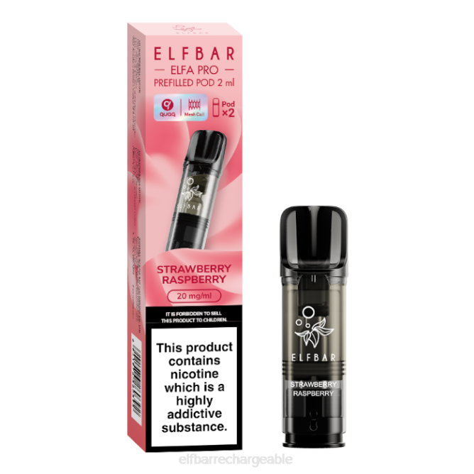 RLF6B322 ELFBAR gousses préremplies elfa pro - 20 mg - 2pk - ELF BAR rechargeable fraise framboise