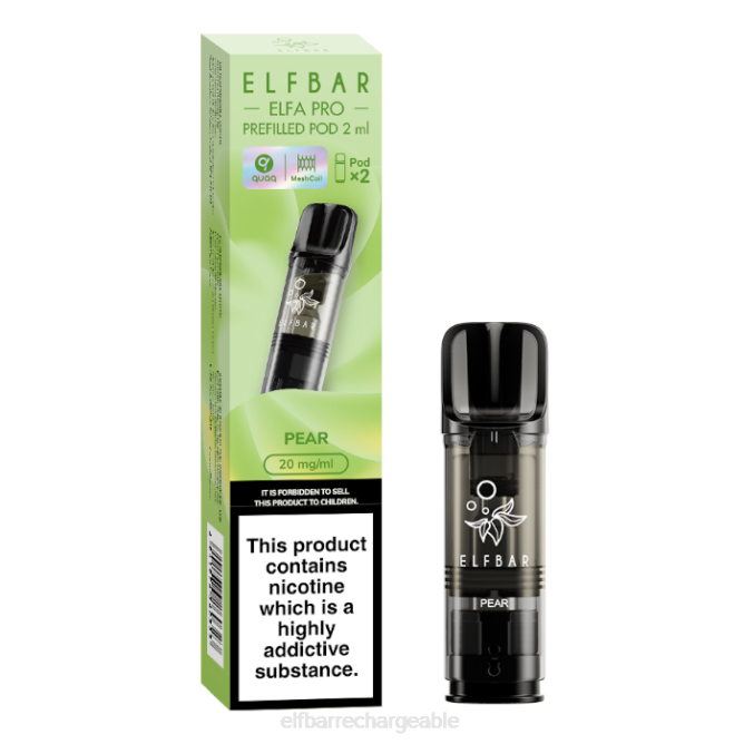 RLF6B330 ELFBAR gousses préremplies elfa pro - 20 mg - 2pk - ELF BAR rechargeable sans nicotine poire