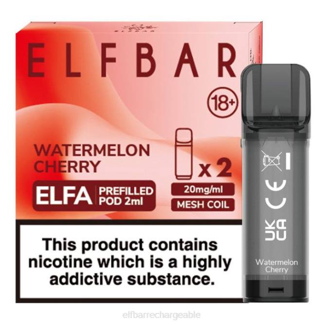 RLF6B360 ELFBAR dosette préremplie elfa - 2 ml - 20 mg (paquet de 2) - ELFBAR recharge cerise pastèque