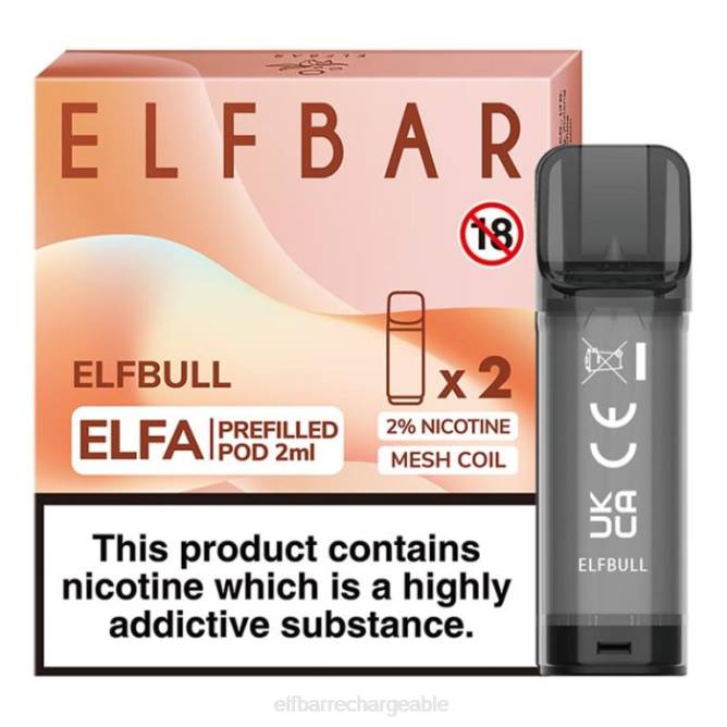 RLF6B367 ELFBAR dosette préremplie elfa - 2 ml - 20 mg (paquet de 2) - ELF BAR rechargeable avis taureau elfe