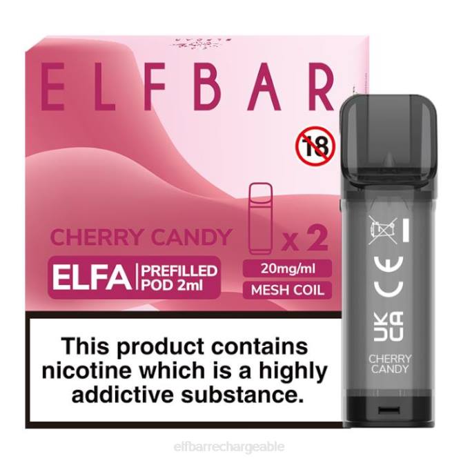 RLF6B370 ELFBAR dosette préremplie elfa - 2 ml - 20 mg (paquet de 2) - ELF BAR rechargeable amazon bonbons aux cerises