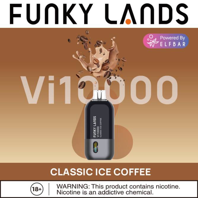 RLF6B155 ELFBAR Funky Lands meilleure saveur vape jetable vi10000 série glacée - ELF BAR elfa France café glacé classique