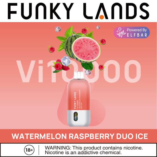 RLF6B160 ELFBAR Funky Lands Vape jetable Vi10000 bouffées - ELFBAR France Duo de glace pastèque et framboise