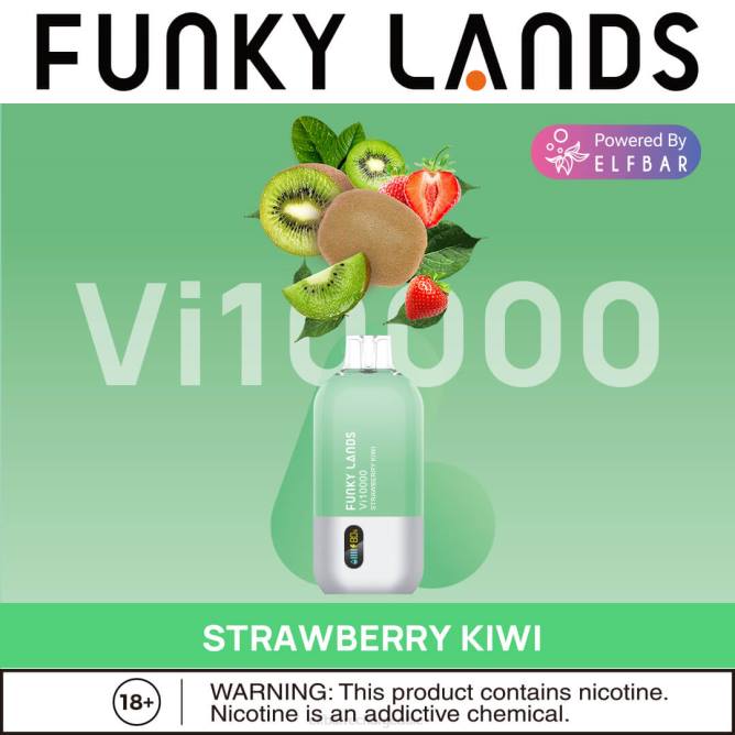 RLF6B161 ELFBAR Funky Lands Vape jetable Vi10000 bouffées - ELF BAR rechargeable sans nicotine fraise-kiwi