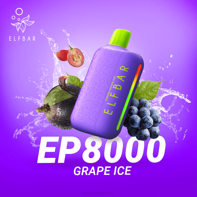 RLF6B59 ELFBAR vape jetable nouvelles bouffées ep8000 - ELF BAR France price glace aux raisins