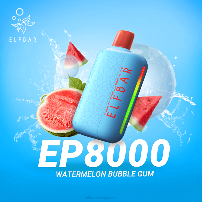 RLF6B66 ELFBAR vape jetable nouvelles bouffées ep8000 - ELFBAR rechargeable bubble-gum à la pastèque