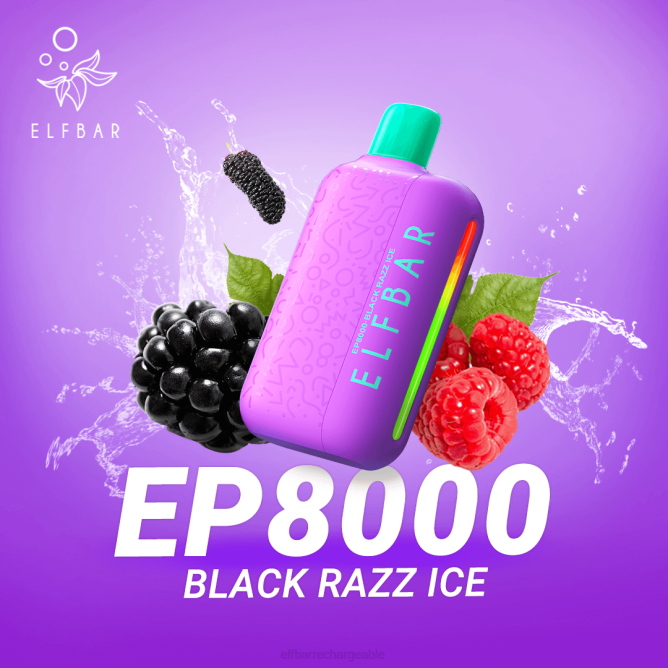 RLF6B70 ELFBAR vape jetable nouvelles bouffées ep8000 - ELF BAR rechargeable sans nicotine glace noire